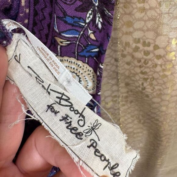 Jens Pirate Booty X Free People Island Fever Flare Jumpsuit Purple Size Medium - Picture 4 of 10